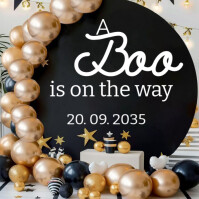 Black Baby Shower Announcement Wpis na Instagrama Template