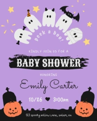 Halloween Baby Shower Instagram Portrait template