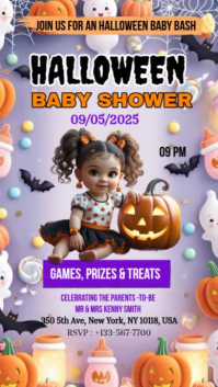 Halloween baby shower invitation Instagram Story template