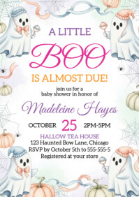 Halloween Baby Shower Invitation Template A2