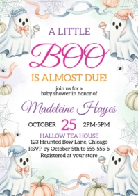Halloween Baby Shower Invitation Template A2