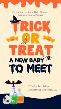 Halloween Baby Shower Invite Instagram Story template