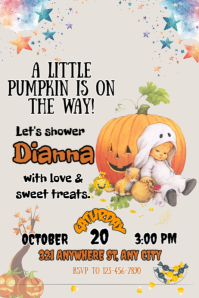 Halloween Baby Shower Poster template