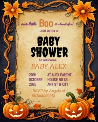 halloween Baby Shower Spooky Instagram Portrait template
