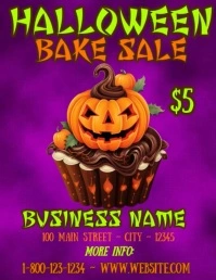 Halloween Bake Sale Løbeseddel (US Letter) template