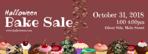 Merah Muda Halloween Bake Sale Facebook-coverfoto Template