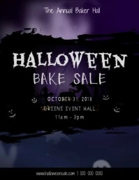 Halloween Bake Sale Ghost Video Pamflet (Letter AS) template