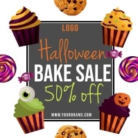 Halloween bake sale instagram template Kvadrat (1:1)