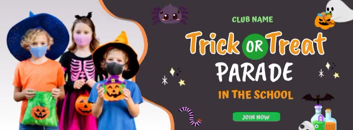 Halloween banner, drive thru trick or treat template