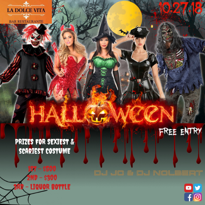 HALLOWEEN CLUB/BAR FLYER Publicação no Instagram template