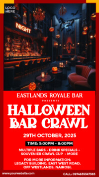 Halloween Bar Crawl Instagram Story template