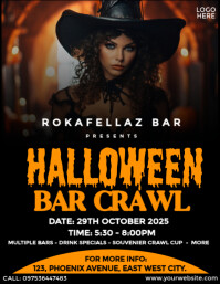 Halloween Bar Crawl Flyer template