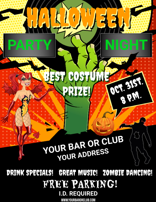 HALLOWEEN BAR PARTY Template | PosterMyWall