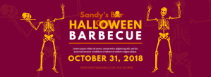 Różowy Halloween Barbecue Event Ikhava Yesithombe se-Facebook Template