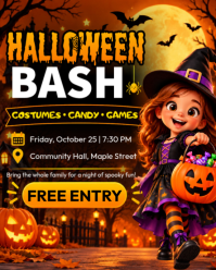 Noir Halloween Bash Instagram Portrait Template