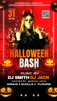 Halloween Bash Flyer Templates งานแสดงผลงานแบบดิจิทัล (9:16)