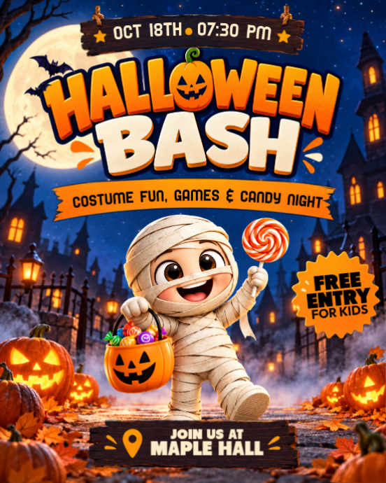 Halloween Bash Template | PosterMyWall