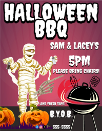 Halloween Bbq Party Invitation Flyer (us Letter) template