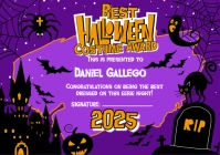 halloween best costume award A4 template