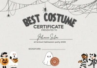 halloween best costume certificate A4 template