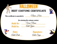halloween best costume certificate flyer (1) template
