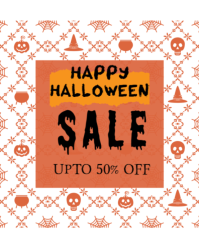 White Halloween Sale Promotion Instagram Portrait Template