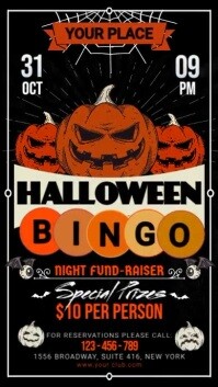 Black Halloween Bingo Fundraiser Instagram Story Template