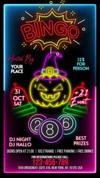 Black Halloween Bingo Event Rolka Instagram Template