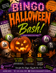 Black Halloween Bingo Event Folder Template