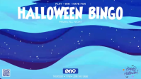 Blå Halloween Bingo Digitalt display Template