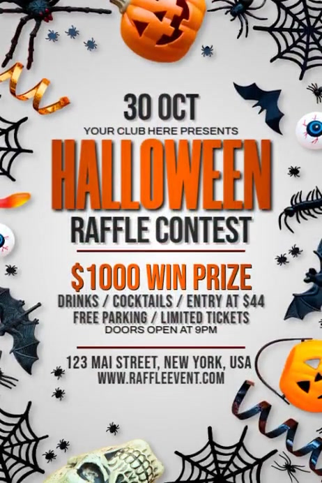 Halloweeen Raffle Sign Halloween Raffle Contest Template | PosterMyWall