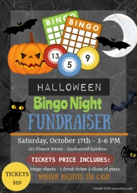 Halloween Bingo Night Flyer A6 template
