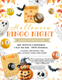 Blanco Halloween Bingo Night ใบปลิว Template