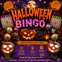 Black Halloween Bingo Night Iphosti le-Instagram Template