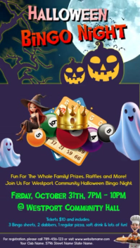 Halloween Bingo Night Party Video Ad template