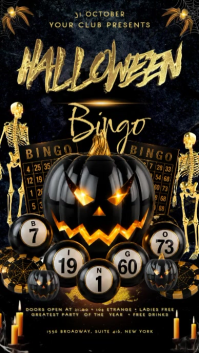 Negro Halloween Bingo Party Ekran reklamowy Template