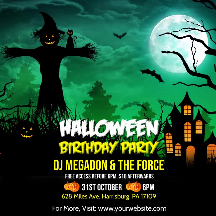 Halloween Birthday Invitations Party Template PosterMyWall