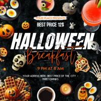 Halloween Breakfast โพสต์บน Instagram template