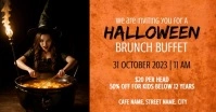 Halloween brunch buffet invitation Facebook Event Cover template