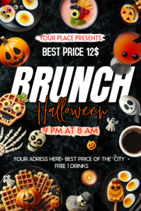 Halloween Brunch Banner 4' × 6' template