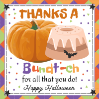 Halloween Bundt Cake Tag, Bundt Cake Halloween Gift Tag Wpis na Instagrama template