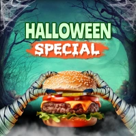 halloween burger menu Instagram Post template