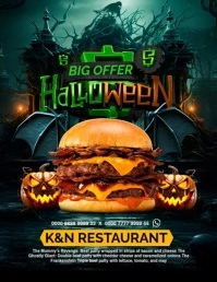 Halloween burger sale Flyer (US Letter) template