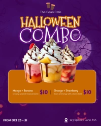 Halloween Cafe Food Combo Drinks Poster Instagram Portrait template