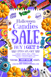 Halloween Candies Sale Poster Template