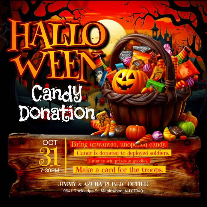 Modèle halloween candy donation | PosterMyWall
