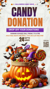 White Halloween Candy Drive Instagram Story Template