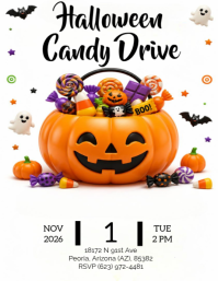 Blanco Halloween Candy Drive Flyer Template