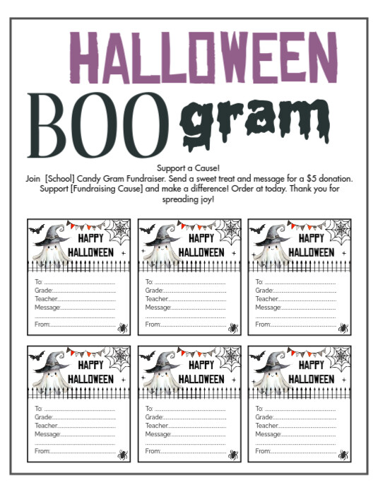 Halloween Candy Gram Flyer, Boo Grams Template PosterMyWall