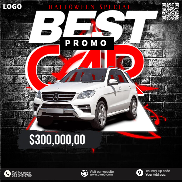 Halloween Car Promo Instagram Post template